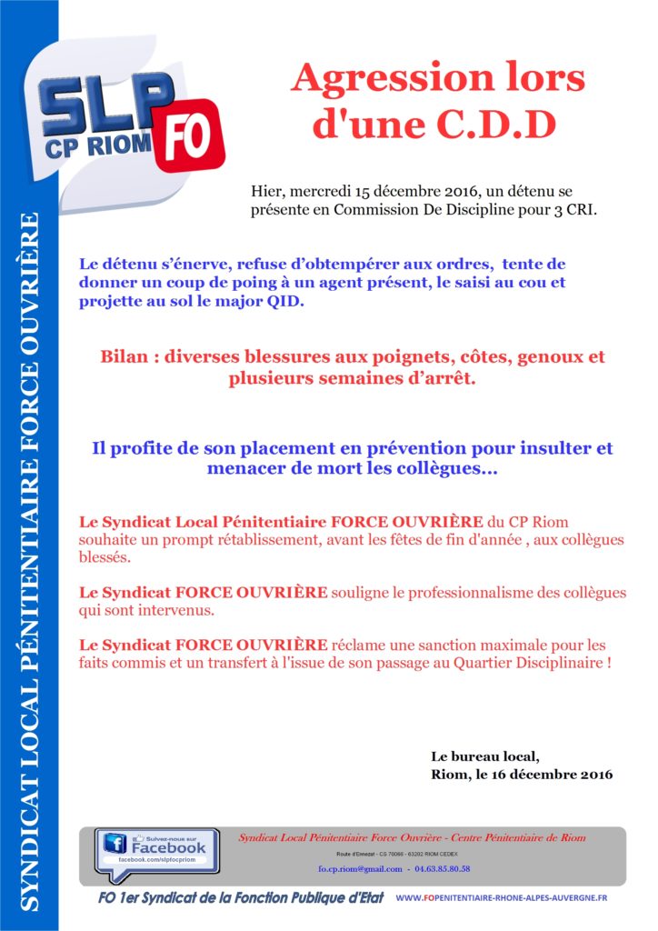 Tract agression CDD