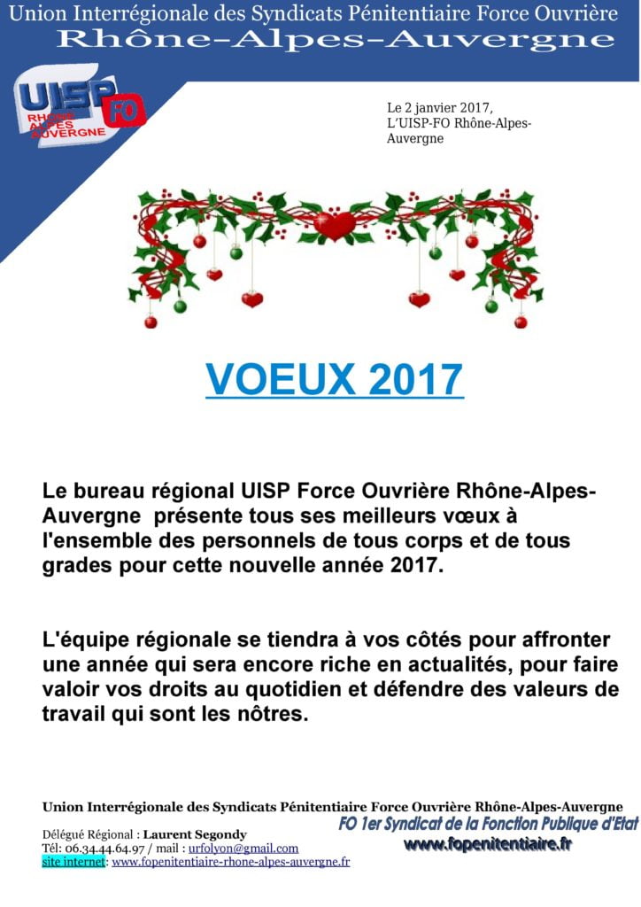 voeux 2017 du bureau régional