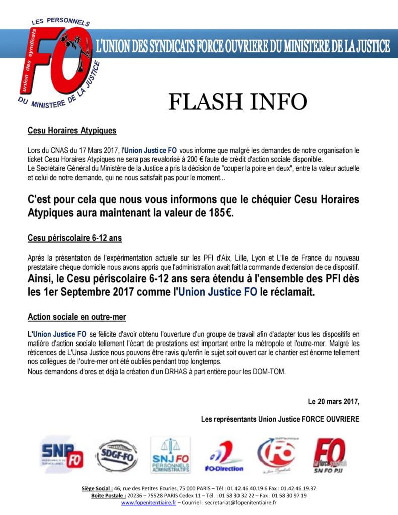 Flash inFO - Cesu Horaires Atypiques